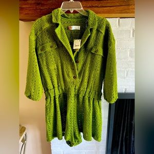 Free People green romper. Never worn-New with tags!
